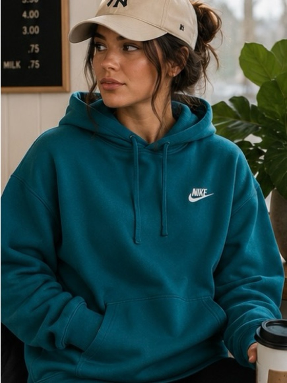 Nike Sportswear Club Fleece Pullover Hoodie – Men’s Large – Geode Teal